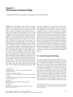 The Structure of Saturn`s Rings - Laboratory for Atmospheric and