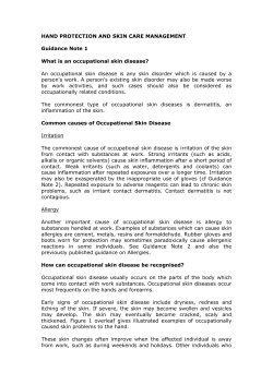 hand protection and skin care management