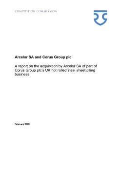 Arcelor / Corus inquiry - Final Report