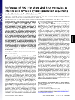 Preference of RIG-I for short viral RNA molecules in infected cells