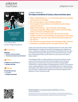 The Palgrave Handbook of Society, Culture and Outer Space