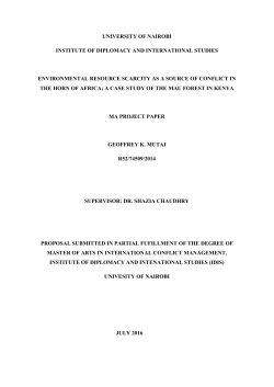 Environmental Resource Scarcity as a Source of Conflict in the Horn