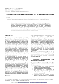 Rotary slanted single wire CTA &ndash; a useful tool for 3D flows