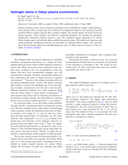 Hydrogen atoms in Debye plasma environments