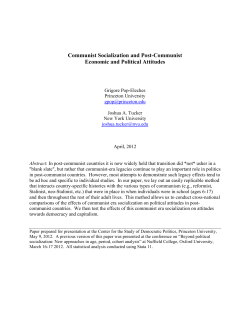 Pop-Eleches, Tucker: Communist Socialization and Post