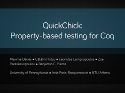 QuickChick: Property-based testing for Coq - Prosecco