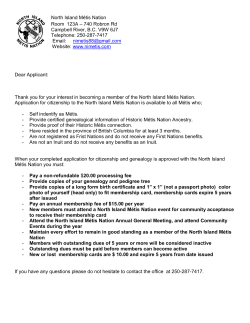 NIMA Application Form - North Island M&eacute;tis Association