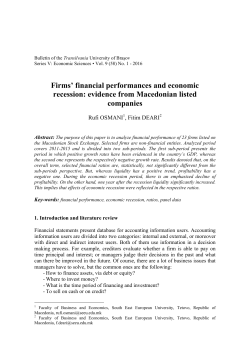 Firms` financial performances and economic recession: evidence