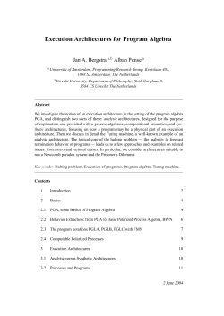 Execution Architectures for Program Algebra