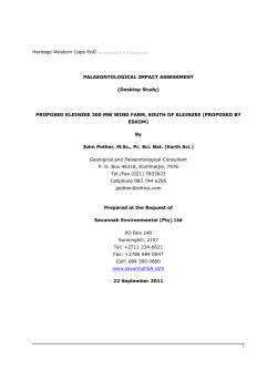 Appendix M Palaeontology Study