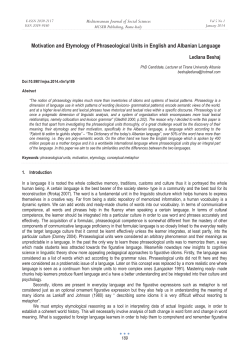 Motivation and Etymology of Phraseological Units