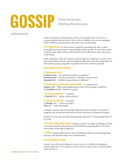 GOSSIP - Back to the Bible