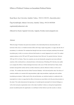 Effects of Political Violence on Incumbent Political Parties