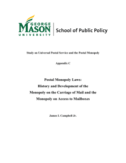 Postal Monopoly Laws: History and Development of