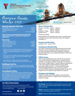 Marystown YMCA Program Guide Winter-2016