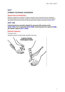 CPC Definition - A41F - Cooperative Patent Classification