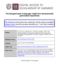 The biological basis of language: insight from developmental