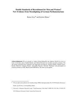 Double Standards of Recruitment for Men and Women