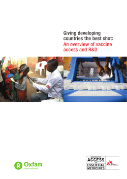 Giving developing countries the best shot: An overview of