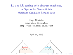 LL and LR parsing with abstract machines