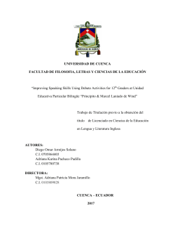 UNIVERSIDAD DE CUENCA FACULTAD DE FILOSOFIA, LETRAS