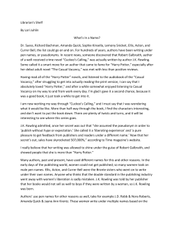 Librarian`s Shelf By Lori Juhlin What`s In a Name? Dr. Suess