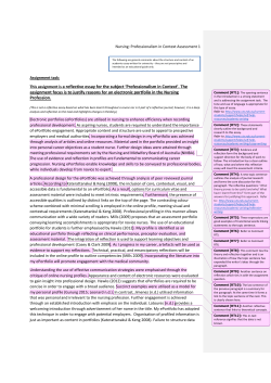 (Reflective Essay - Nursing). - University of Technology Sydney