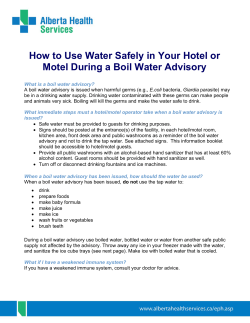 How to Use Water Safely in Your Hotel or Motel During a Boil Water