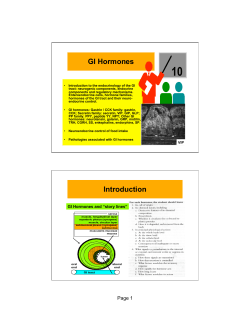 Endocrinology of Gastrointestinal System and Hormone Families