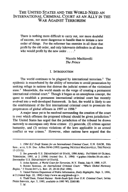 United States and the World Need an International Criminal Court as
