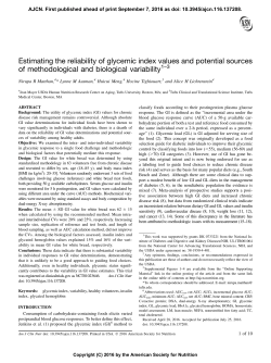 Estimating the reliability of glycemic index values and potential