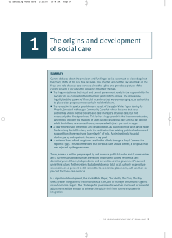 Chapter 1 - The origins and development of social care