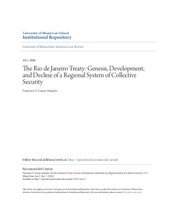 The Rio de Janeiro Treaty - University of Miami School of Law