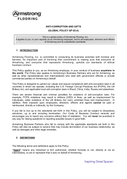 ANTI-CORRUPTION AND GIFTS (GLOBAL POLICY GP