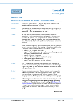 Of Mice and Men: Comprehension Pack