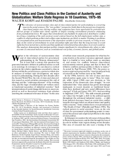 New Politics and Class Politics in the Context of Austerity and