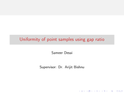 Uniformity of point samples using gap ratio