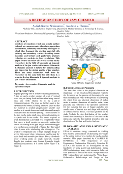a review on study of jaw crusher