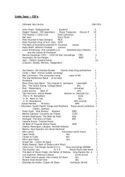 Liste Jazz &ndash; CD`s