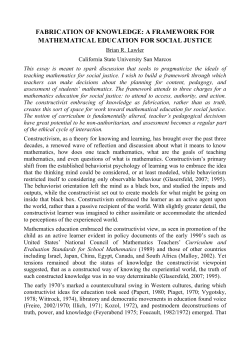 fabrication of knowledge: a framework for mathematical education