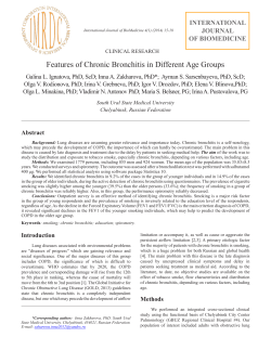 Features of Chronic Bronchitis in Different Age Groups