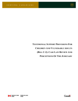 Testimonial Support Provisions for Children and
