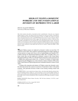 migrant filipina domestic workers and the international division of