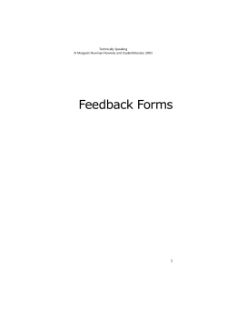 Feedback Forms - Studentlitteratur