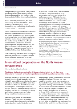 International cooperation on the North Korean refugee crisis