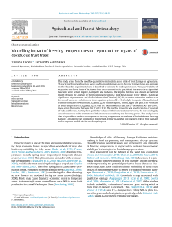 Modelling impact of freezing temperatures on reproductive organs of