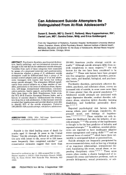 Can Adolescent Suicide Attempters Be Distinguished From At