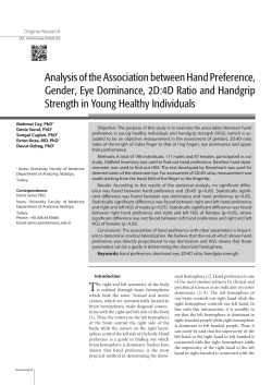 Analysis of The Association Between Hand Preference