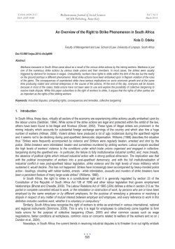 An Overview of the Right to Strike Phenomenon in South Africa