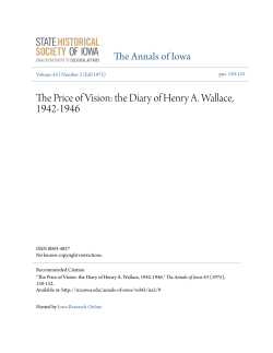 The Price of Vision: the Diary of Henry A. Wallace, 1942-1946